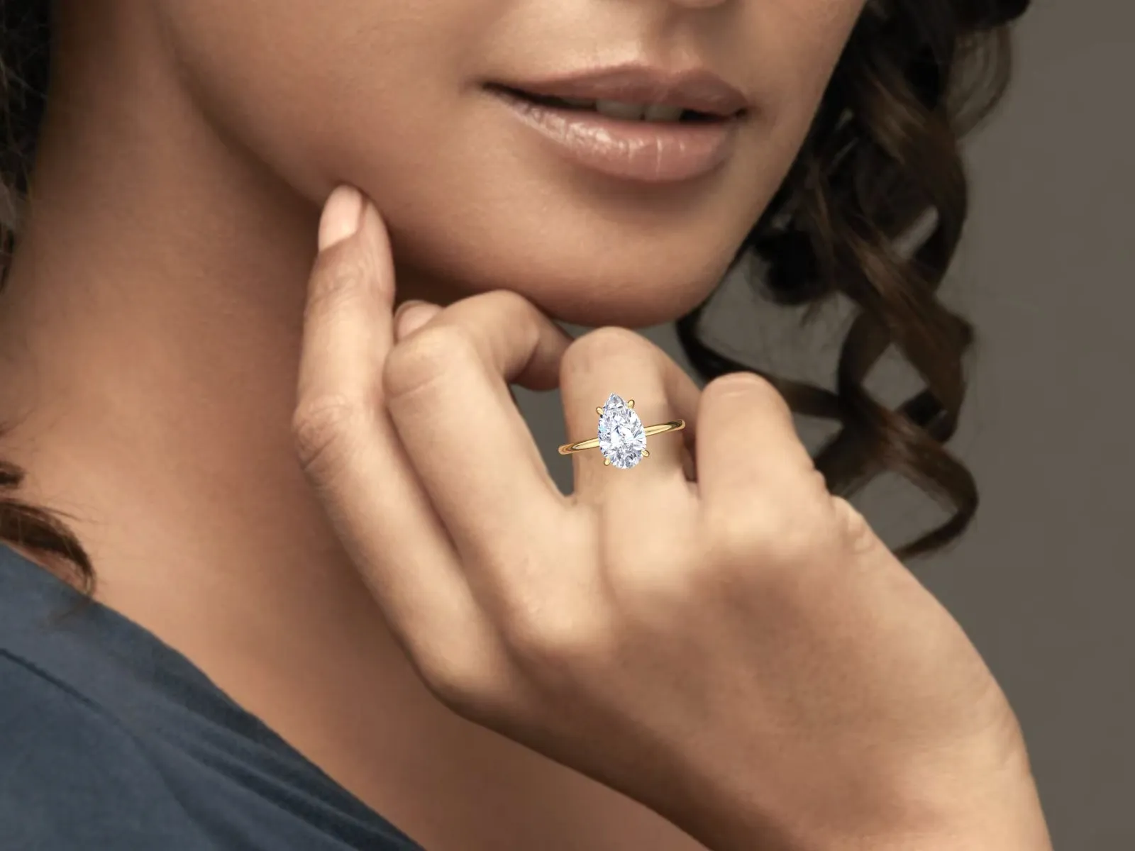 3.5ct Pear Moissanite Engagement Ring