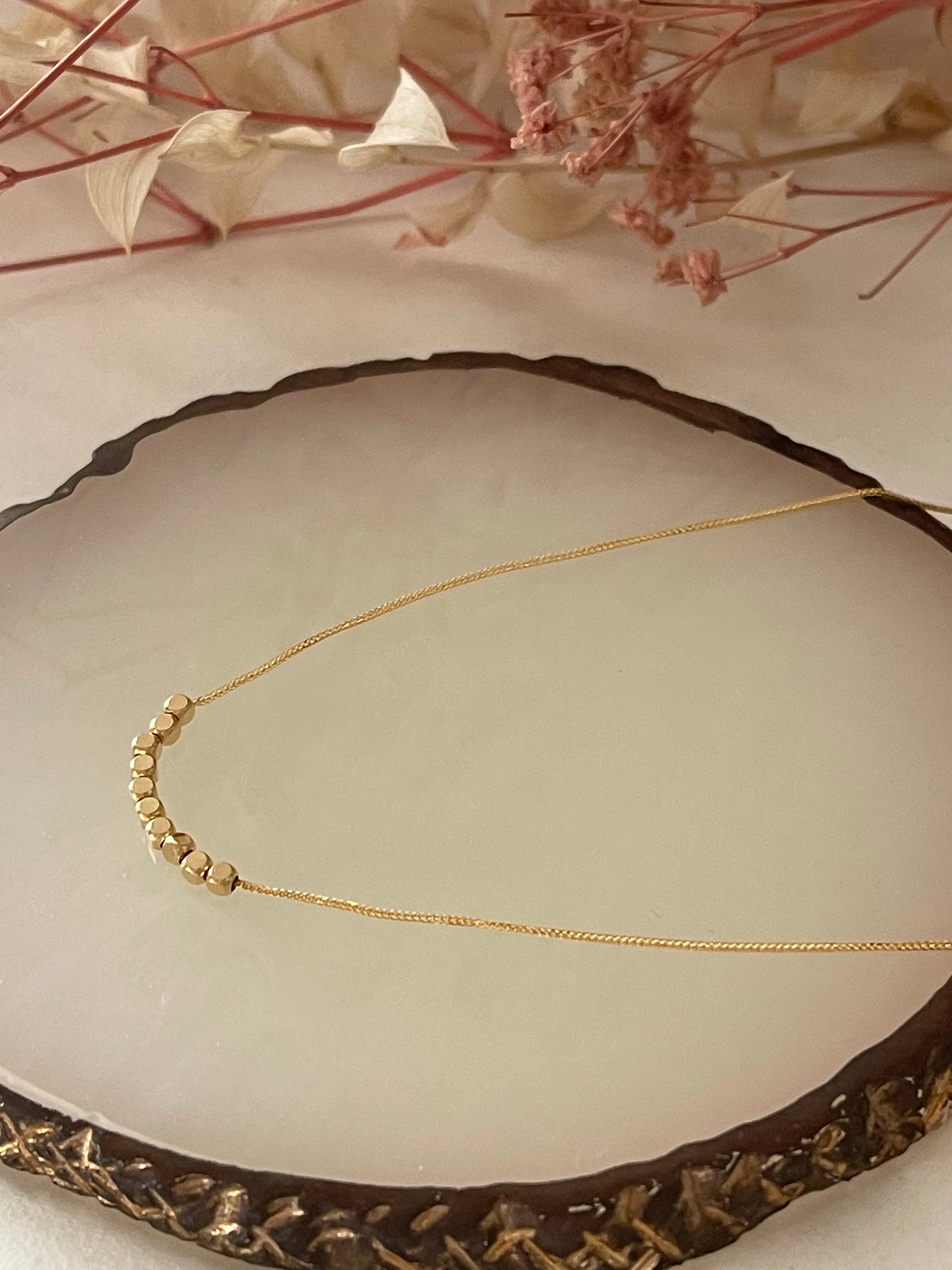 #GOLD2024 | 18K Golden Dice Ball Necklace 18"
