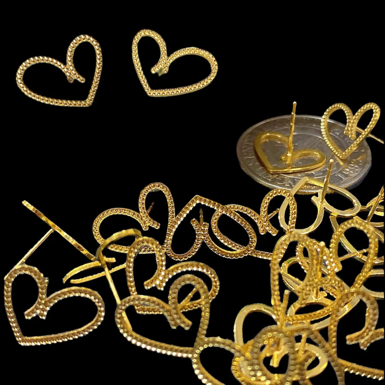 #GOLD2024 | 18K Golden Heart Stud Earrings