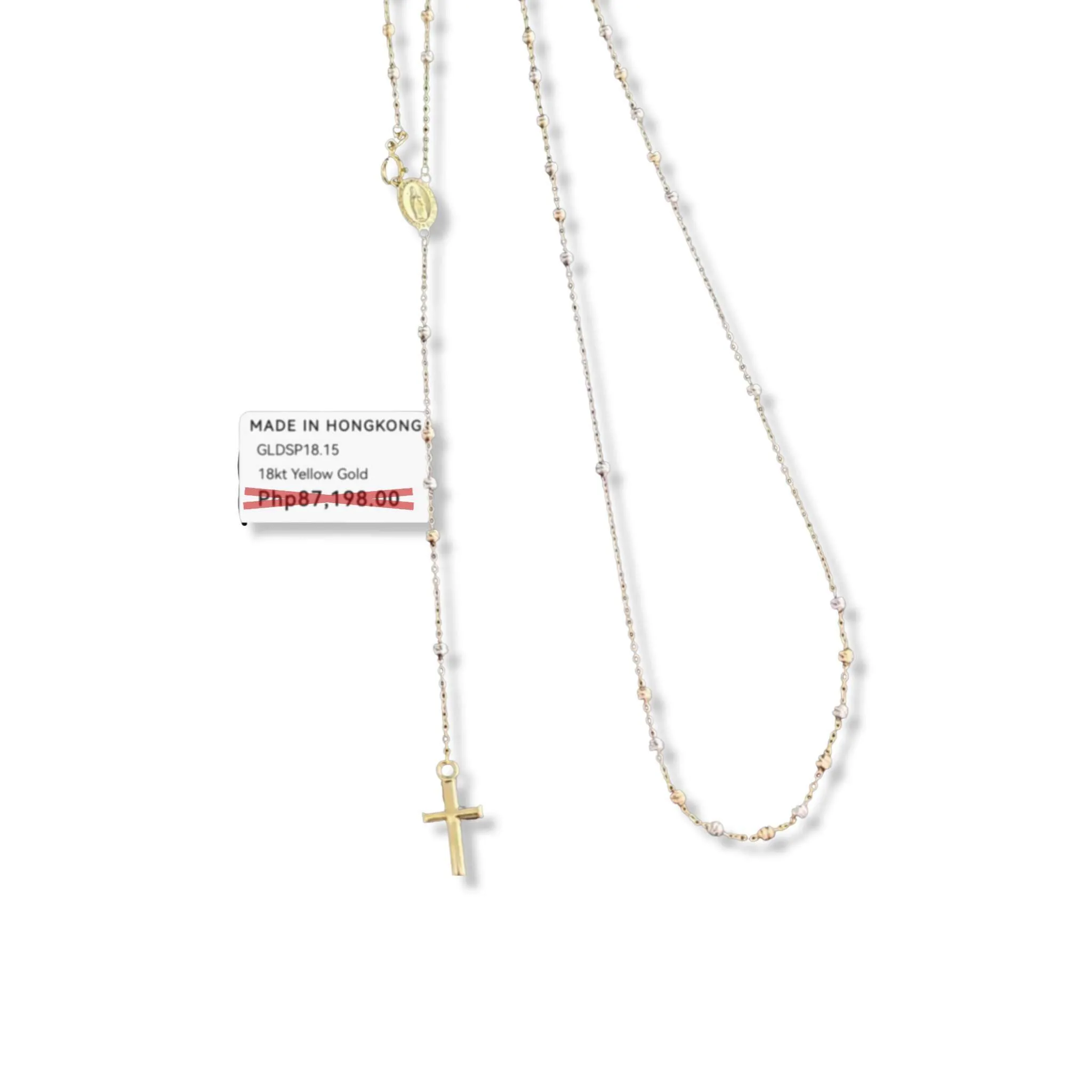 #GOLD2024 | 18K Golden Multi-Tone Rosary Necklace 24”