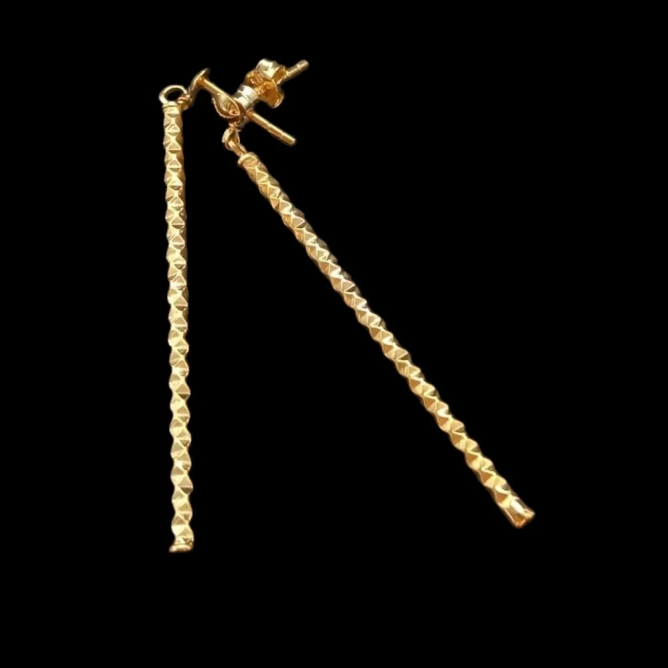 #GOLD2024 | 18K Golden Stick Dia cut Dangling Earrings