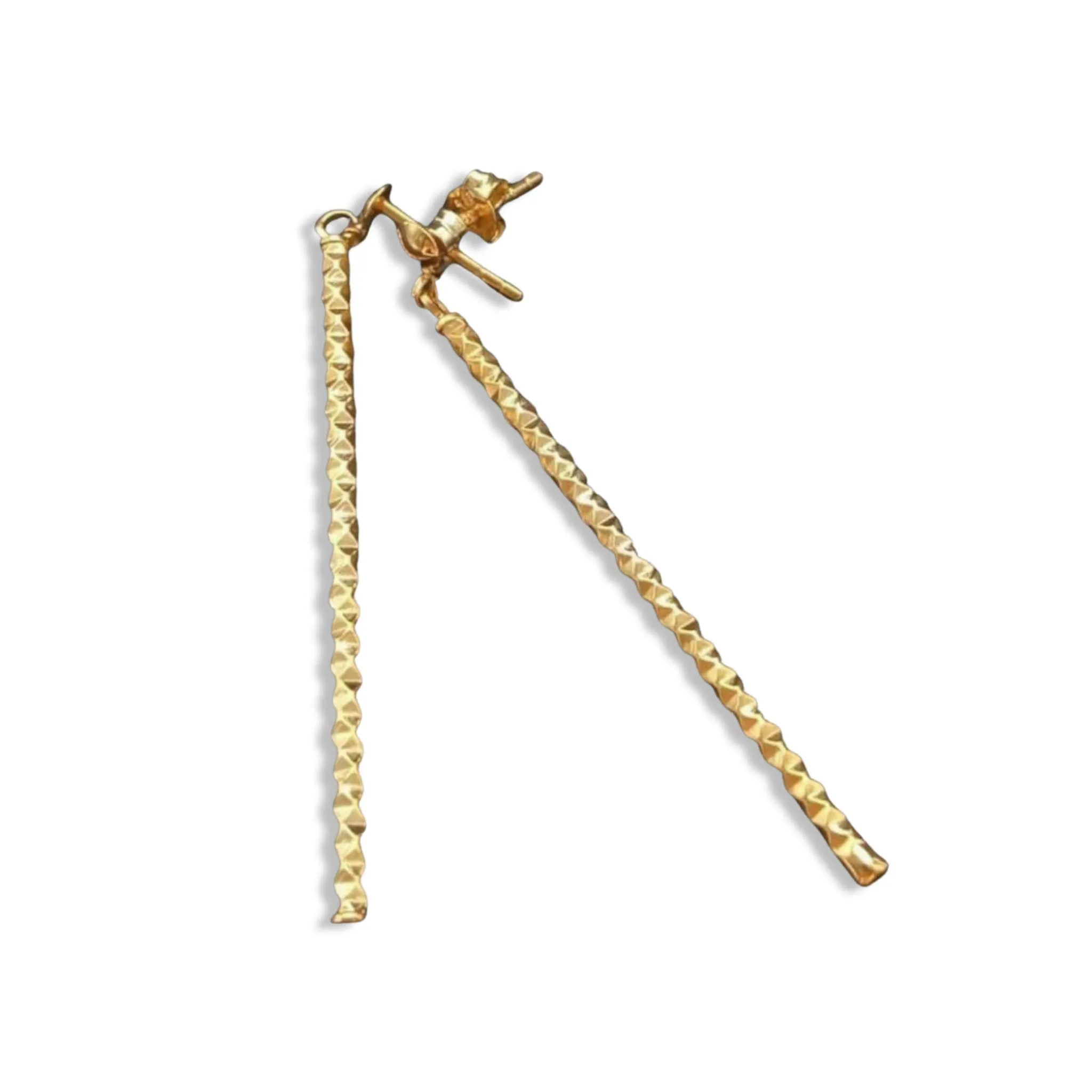 #GOLD2024 | 18K Golden Stick Dia cut Dangling Earrings