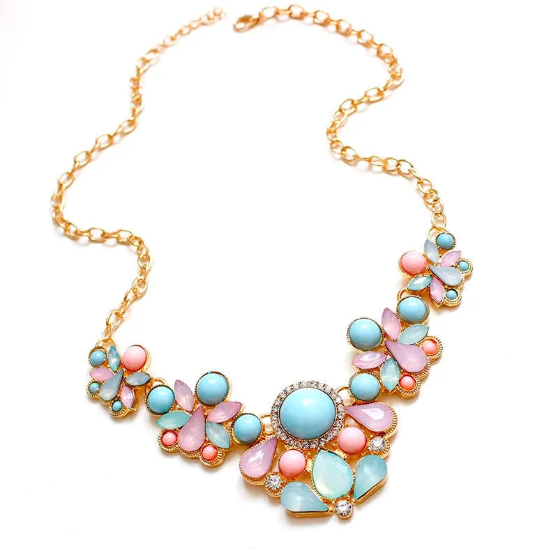 Hot Sweet Elegant Women Bohemian Bib Choker Necklace & Fresh Candy Color Pendant Necklaces