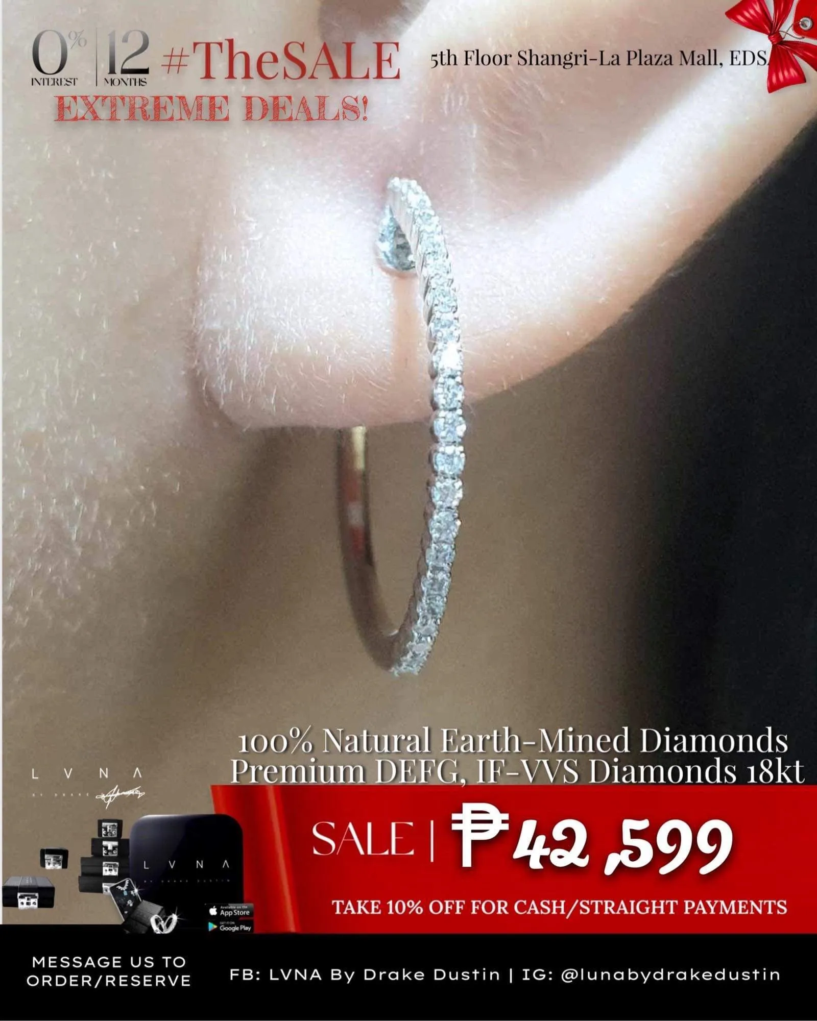 #LVNA2024 | Eternity Hoop Diamond Earrings 14kt