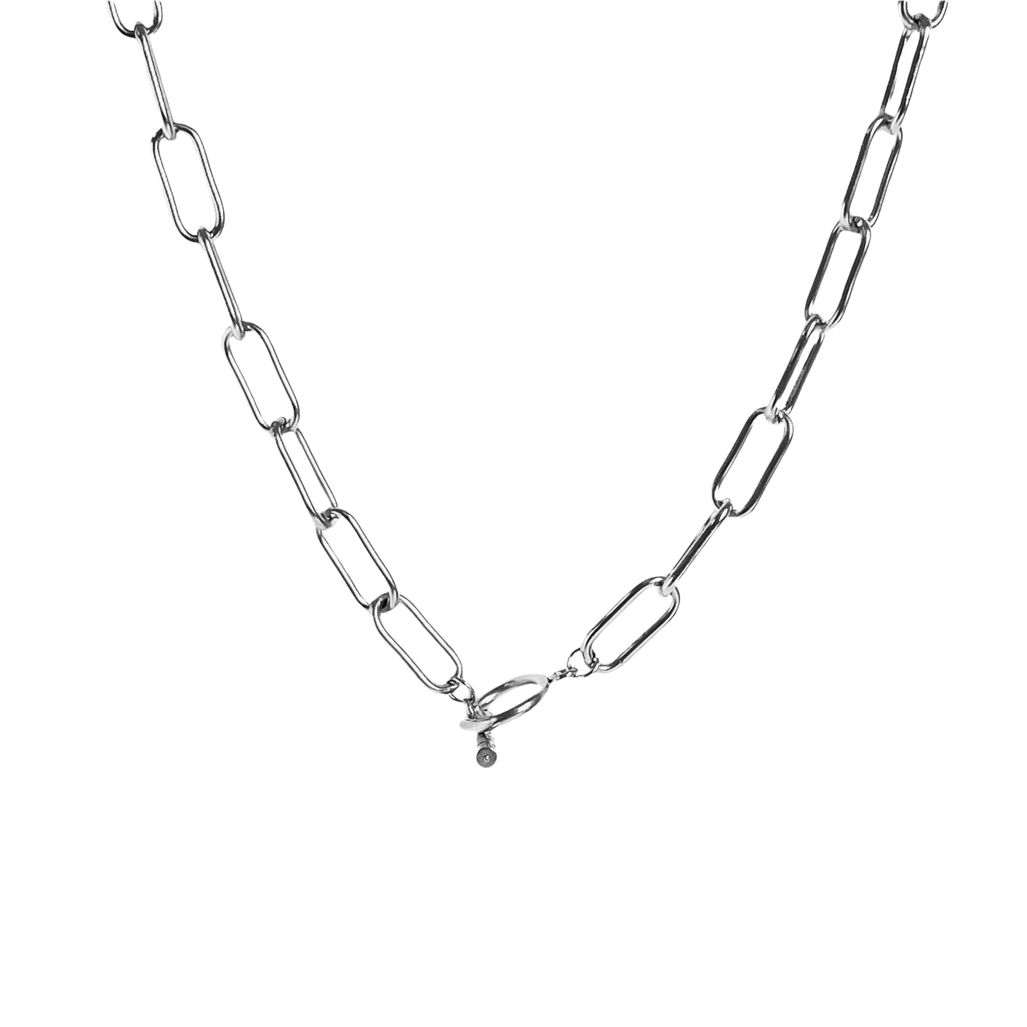 Toggle Link Chain Necklace - Silver